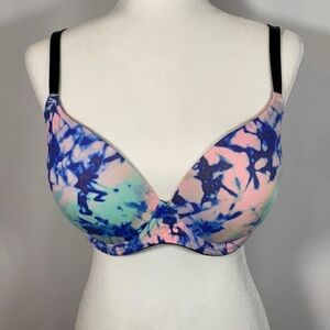 PINK Victoria’s Secret Blue & Pink Tie-Dye Bra 36DD